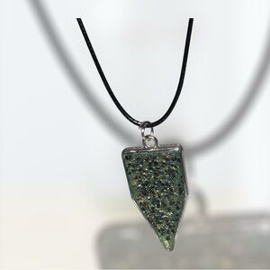 Handmade Resin Arrow Necklace | Green Pendant Minimalist Jewelry